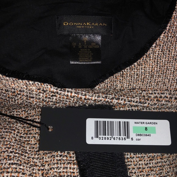 Donna Karan Open-Front Tweed Jacket (Coral) - Picture 2 of 3